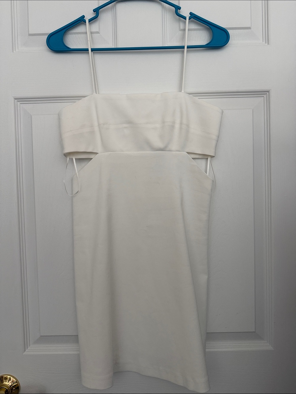 Zara White Strapless Cutout Midi Dress